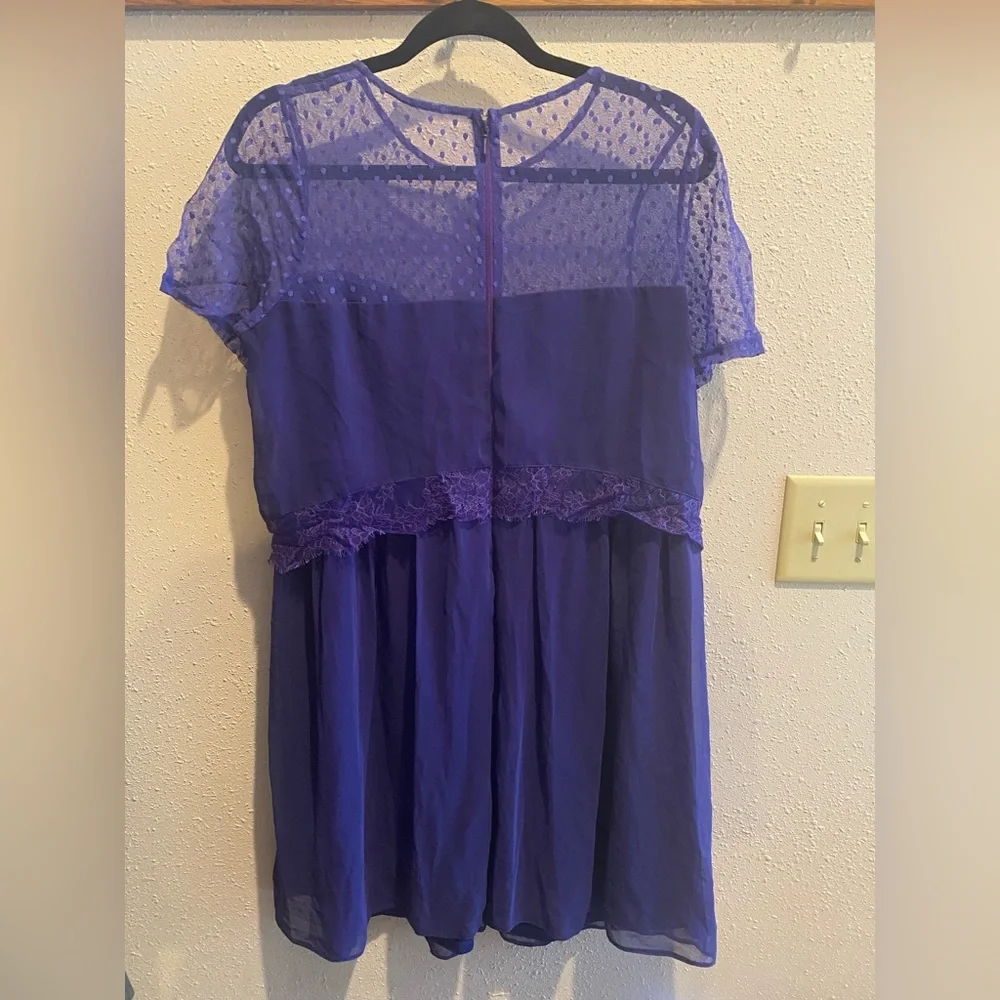 ASOS Two-Tier Dress with Sheer Polka Dot and Lace - Picture 2 of 4